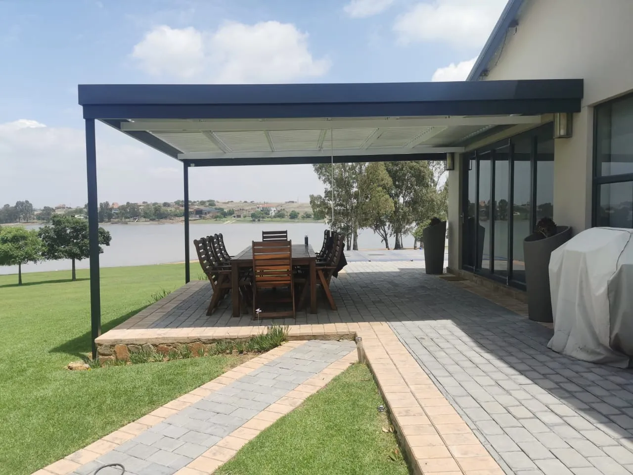 Aluminium awning installation by AL Patio Solutions