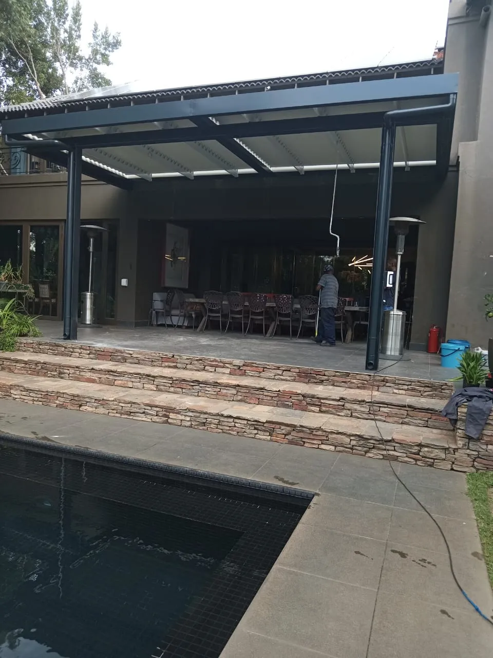 Aluminium awning installation by AL Patio Solutions