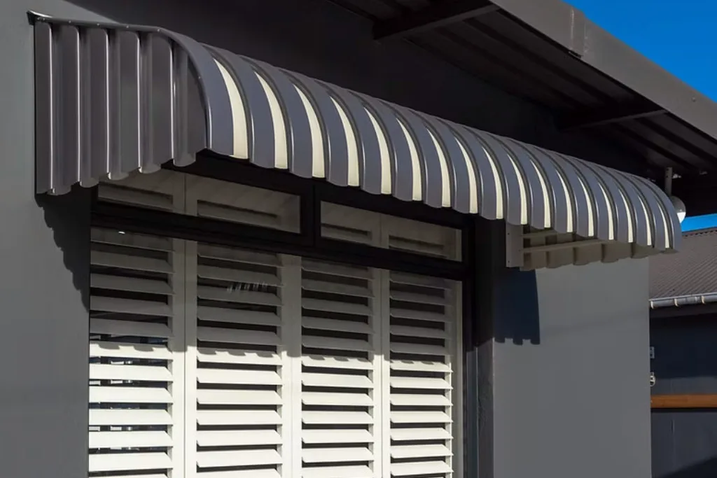 Window awnings adding shade and character to a home